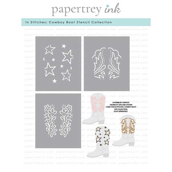 Papertrey Ink In Stitches: Cowboy Boot Stencil Collection
