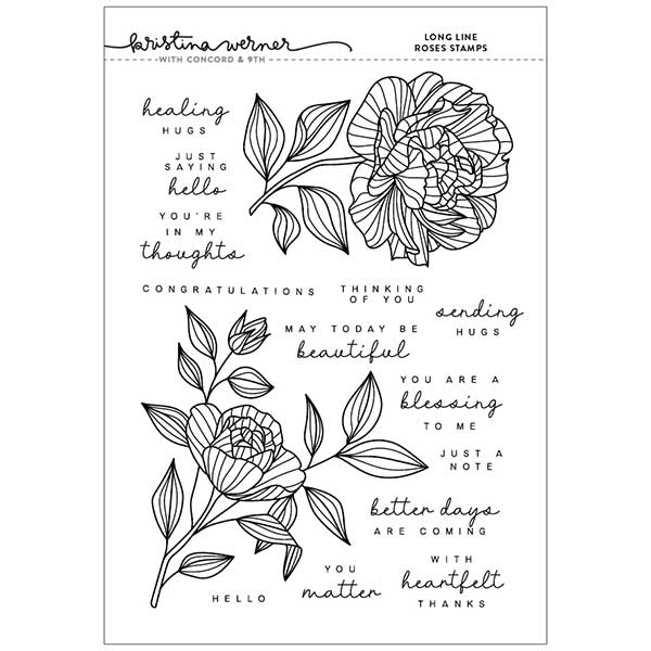 Concord &amp; 9th - Kristina Werner Long Line Roses Stamp Set