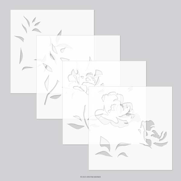 Concord &amp; 9th - Kristina Werner Long Line Roses Stencil Pack