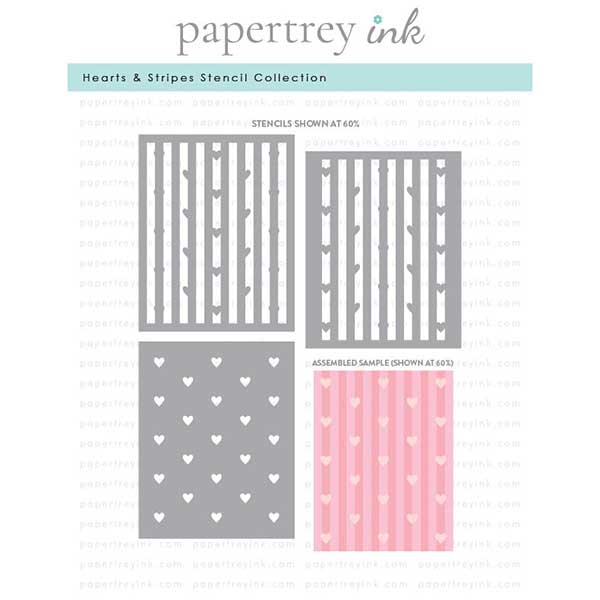 Papertrey Ink Hearts and Stripes Stencil Collection