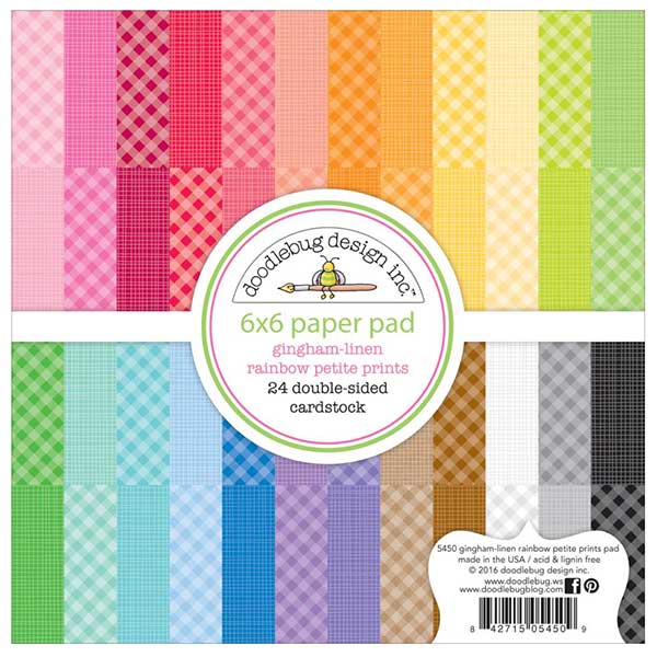 Doodlebug Petite Prints Gingham Linen Double-Sided Paper Pad 6&quot;X6&quot;