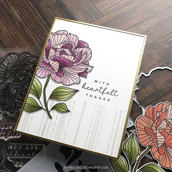 Concord &amp; 9th - Kristina Werner Long Line Roses Stamp Set