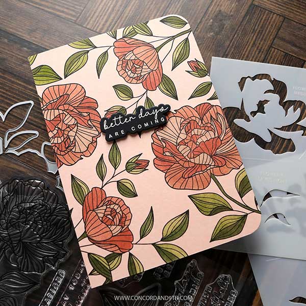 Concord &amp; 9th - Kristina Werner Long Line Roses Stencil Pack