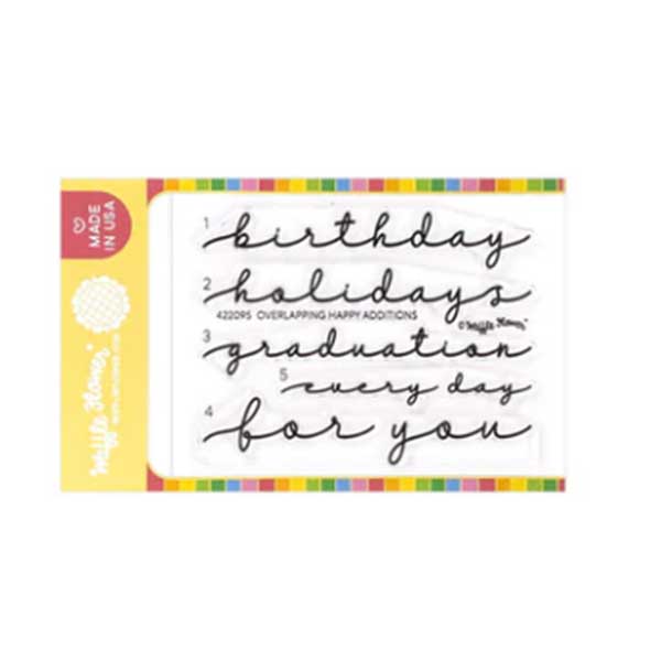 Waffle Flower Overlapping Happy Additions Stamp