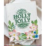 Waffle Flower Poinsettia Frame Sentiments Stamp