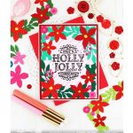 Waffle Flower Poinsettia Frame Sentiments Stamp