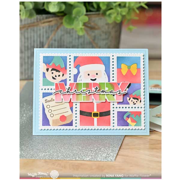 Waffle Flower Overlapping Merry Additions Stamp