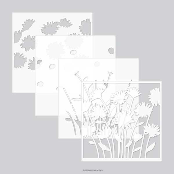 Concord &amp; 9 Kristina Werner Daisy Bouquet Stencil Pack