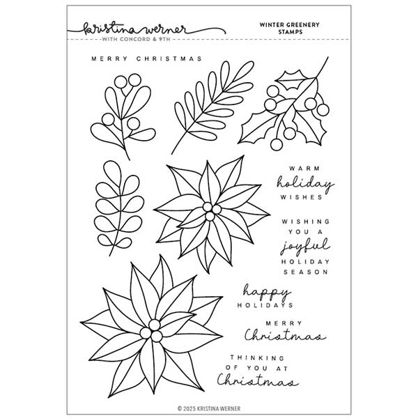 Concord &amp; 9th - Kristina Werner Winter Greenery Stamp Set