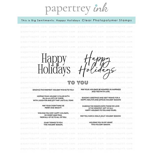 Papertrey Ink This is Big Sentiments: Happy Holidays Stamp