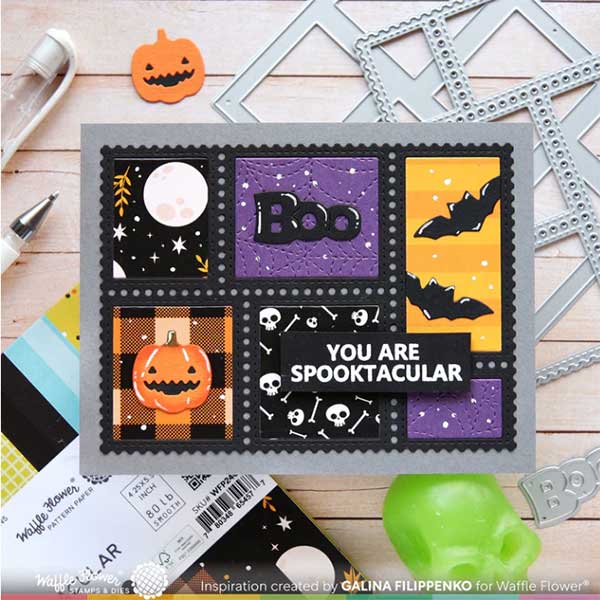 Waffle Flower Postage Collage Spooktacular Stamp Set