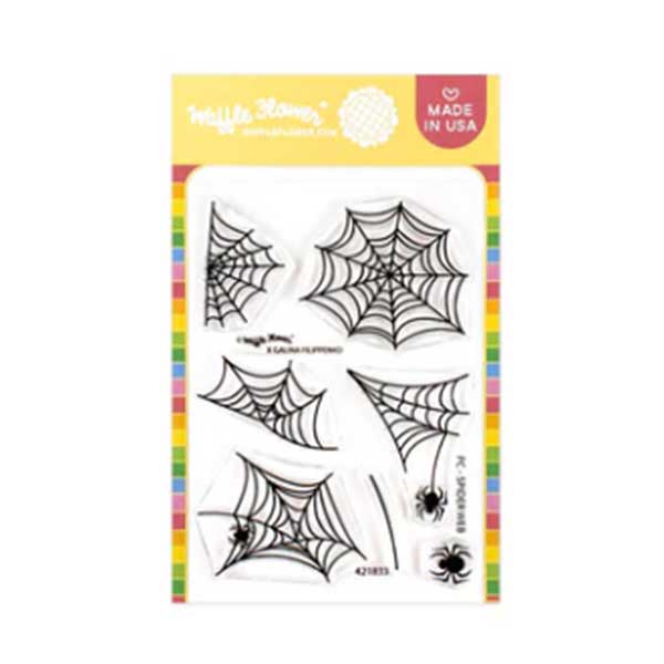 Waffle Flower Postage Collage Spider Web Stamp Set