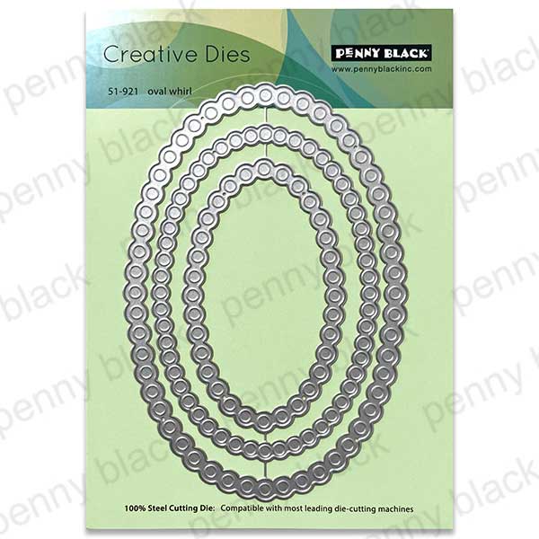Penny Black Oval Whirl Metal Dies
