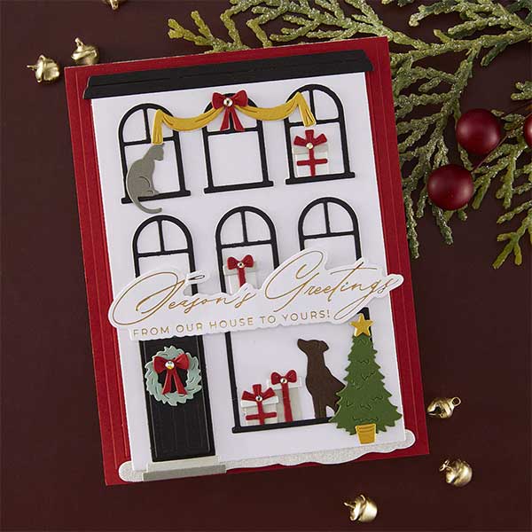 Spellbinders Christmas Cheer Sentiments BetterPress Plate &amp; Die Set