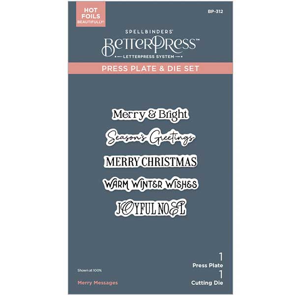Spellbinders Merry Messages Plate &amp; Die Set