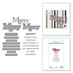 Spellbinders Merry Sentiments Clear Stamp & Die Set