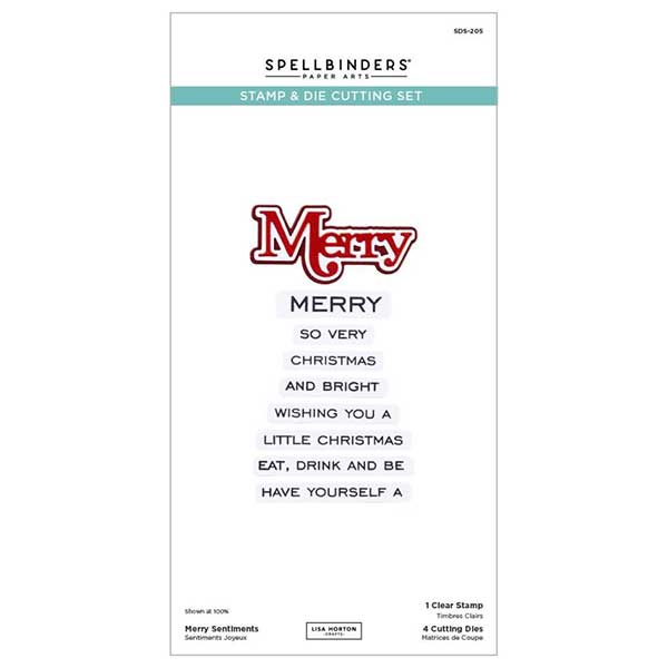 Spellbinders Merry Sentiments Clear Stamp &amp; Die Set