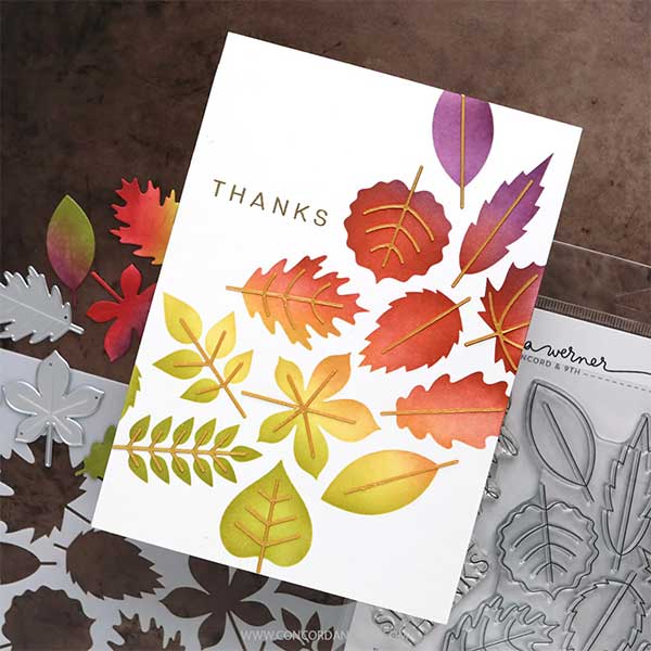 Concord &amp; 9th Kristina Werner Thankful Leaves Stencils