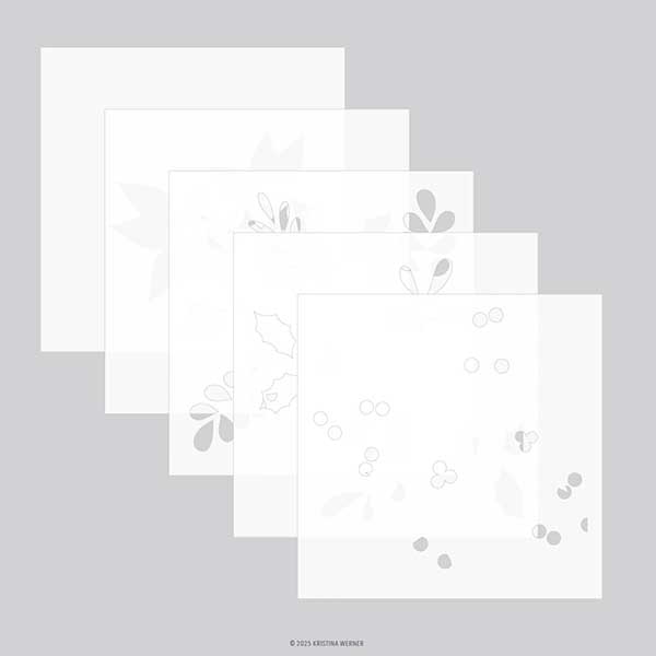 Concord &amp; 9th - Kristina Werner Winter Greenery Background Stencil Pack