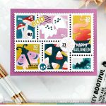 Waffle Flower Postage Collage Spooktacular Stencil