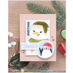 Waffle Flower Nesting Postage Collage Let it Snow Stencil