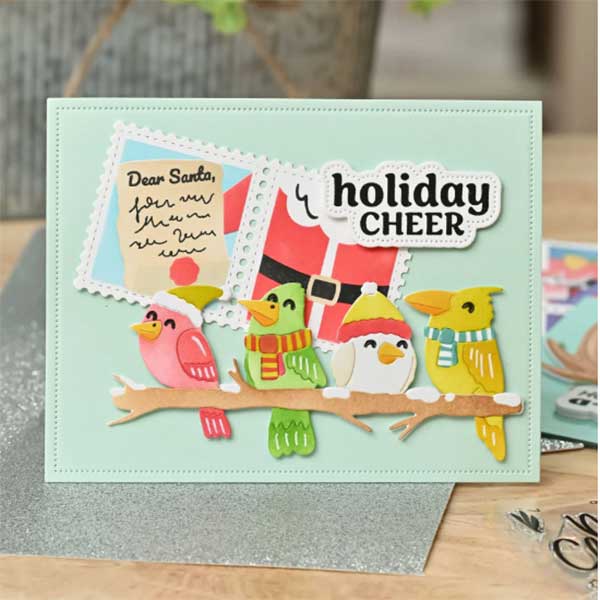 Waffle Flower Postage Collage Dear Santa Stamp Set