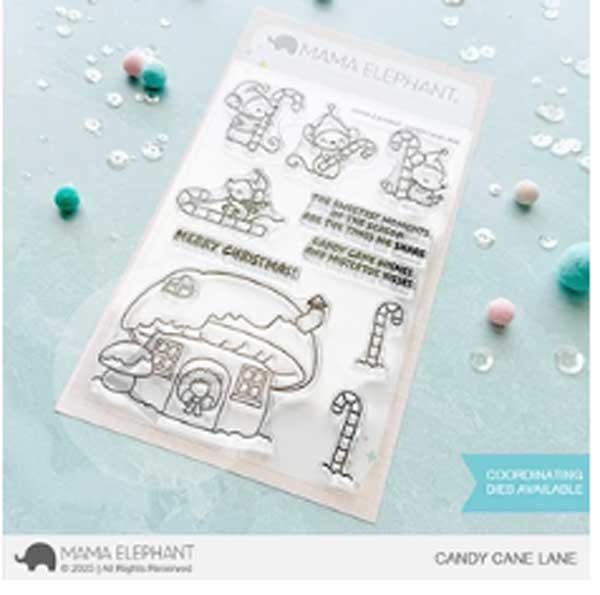 Mama Elephant Candy Cane Lane Stamp