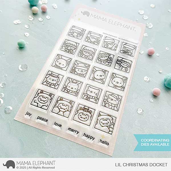 Mama Elephant Lil Christmas Docket Stamp