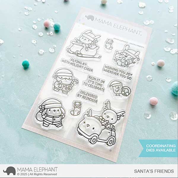 Mama Elephant Santa&#039;s Friends Stamps