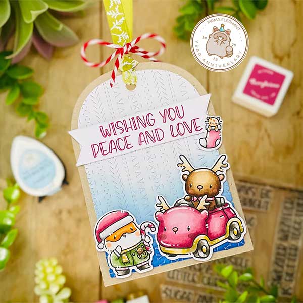 Mama Elephant Very Merry Sentiments Stamp
