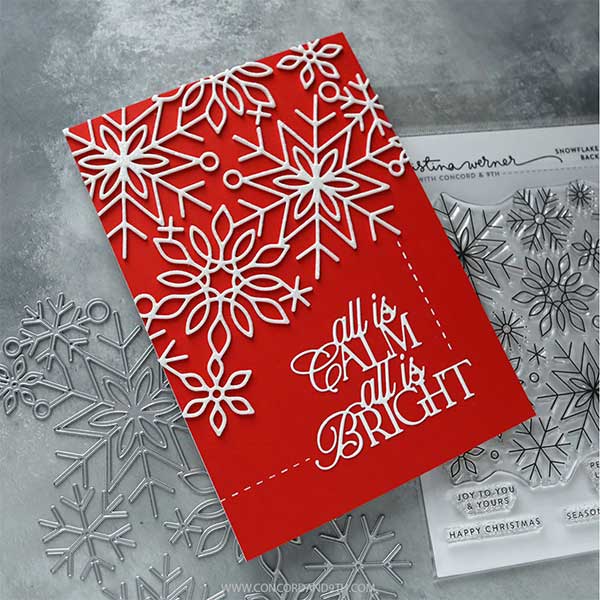 Concord &amp; 9th Kristina Werner Snowflake Season Easy Repeat Background Stamp