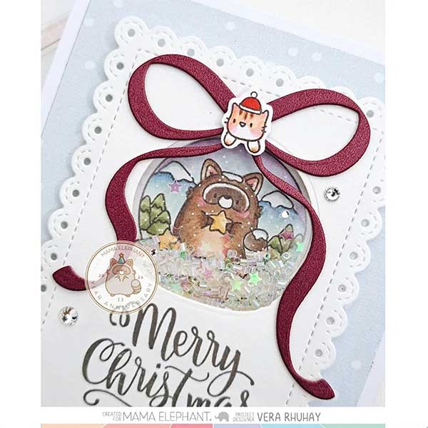 Mama Elephant Winter Globes Stamp