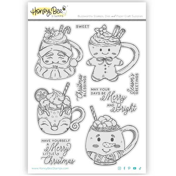 Honey Bee Stamps Sweet Season Mugs Rubber Cling Stamp Set