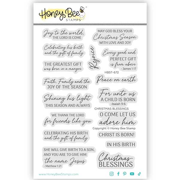 Honey Bee Stamps Christmas Blessings Stamp