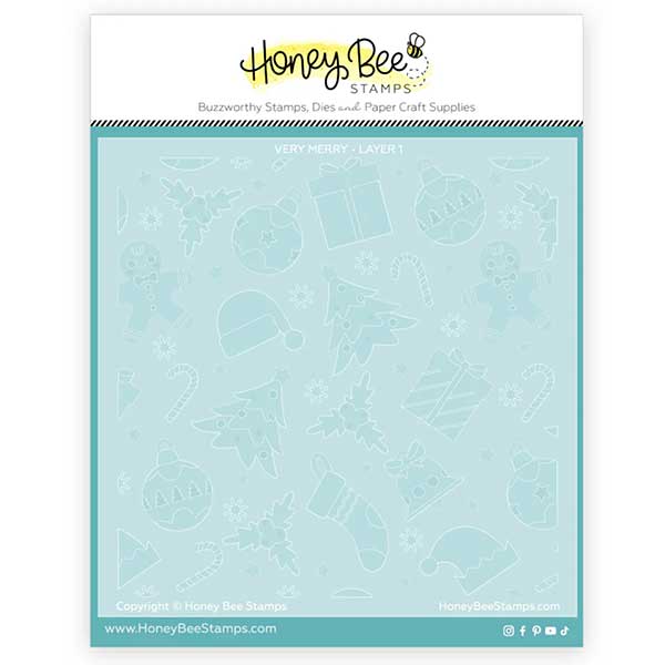Honey Bee Stamps Very Merry - 6&quot;x6&quot; Stencil Set of 6