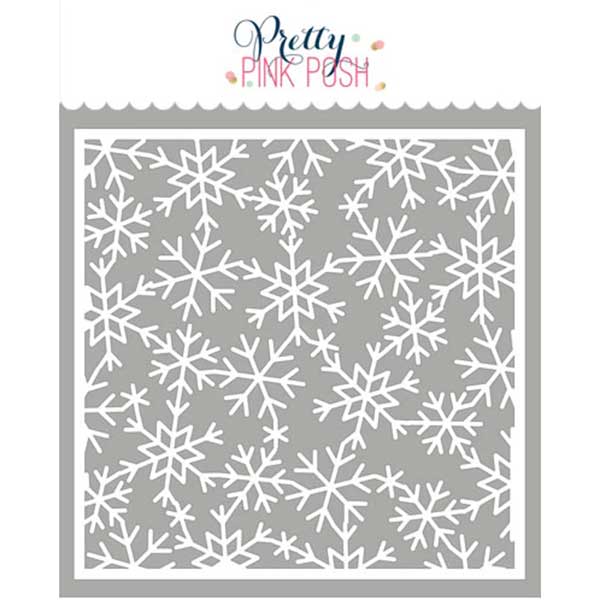 Pretty Pink Posh Snowflake Background Stencil