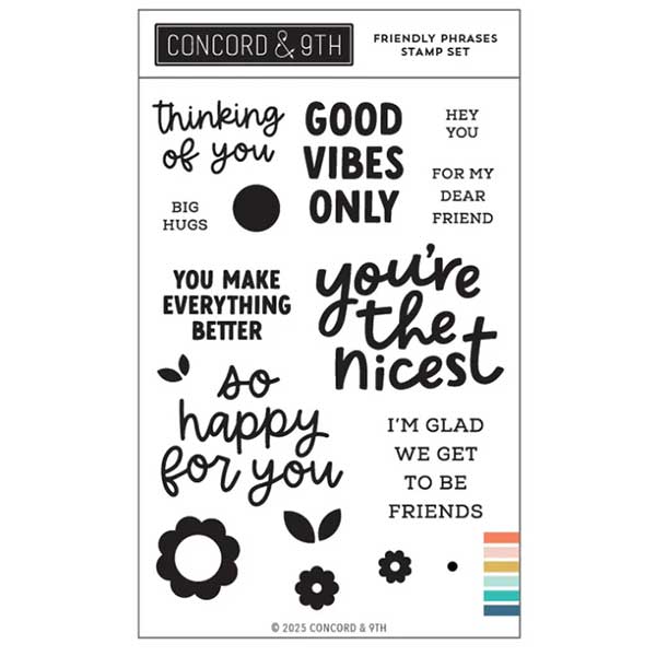 Concord &amp; 9th Friendly Phrases Stamp Set