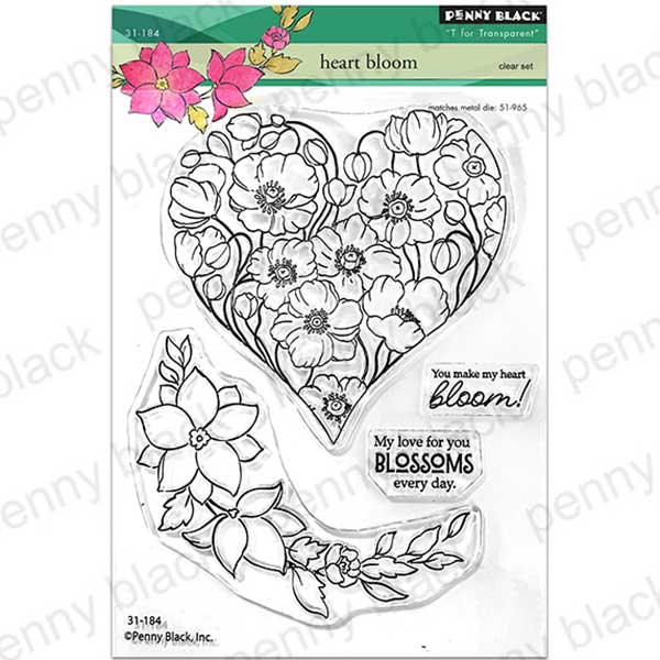 Penny Black Heart Bloom Stamp Set