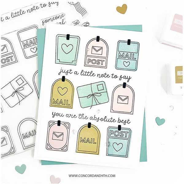 Concord &amp; 9th Happy Mail Embossing Folder