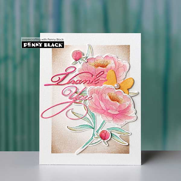 Penny Black Peonies Stamp Set
