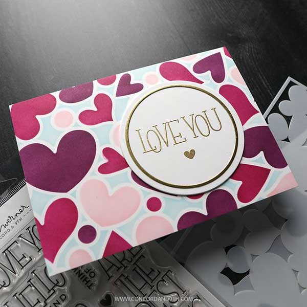 Concord &amp; 9th Kristina Werner Jumble of Hearts Stencil Pack