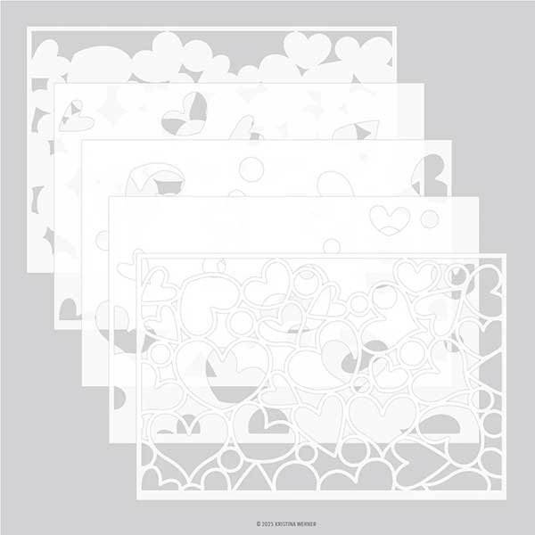 Concord &amp; 9th Kristina Werner Jumble of Hearts Stencil Pack