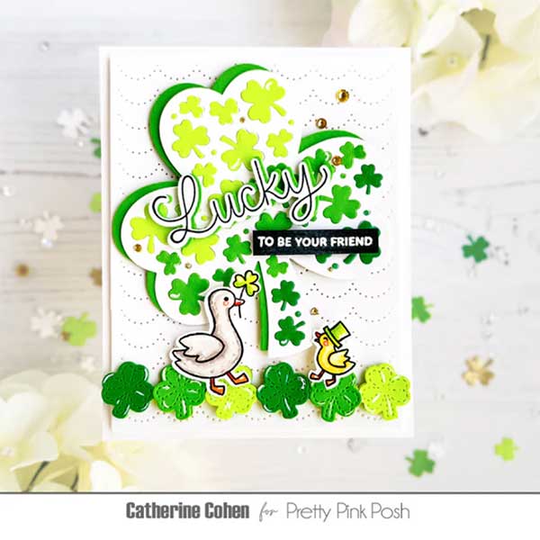 Pretty Pink Posh Decorative Shamrock Die