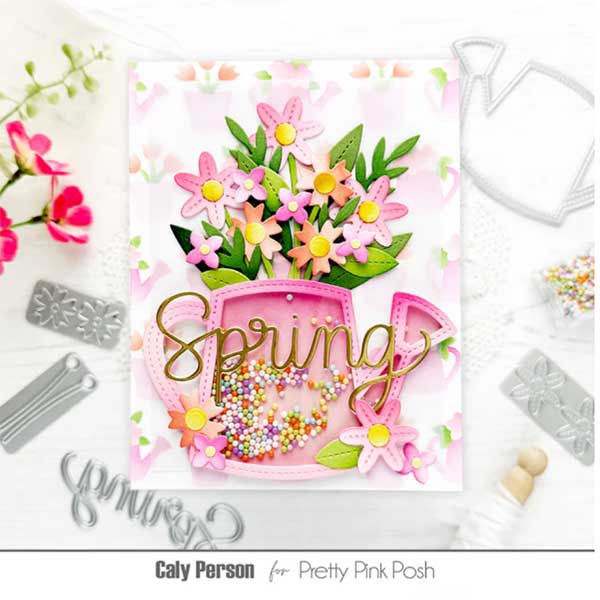 Pretty Pink Posh Watering Can Shaker Dies