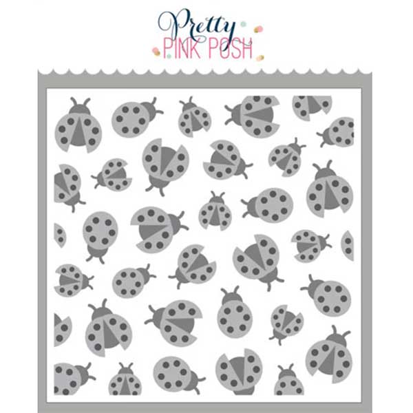 Pretty Pink Posh Layered Ladybugs Stencil
