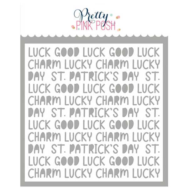 Pretty Pink Posh Lucky Words Stencil