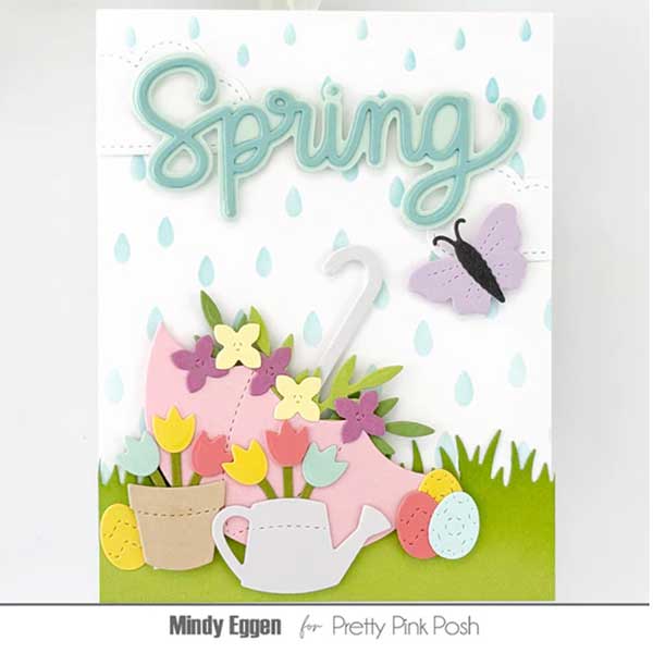 Pretty Pink Posh Raindrops Stencil