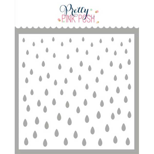 Pretty Pink Posh Raindrops Stencil