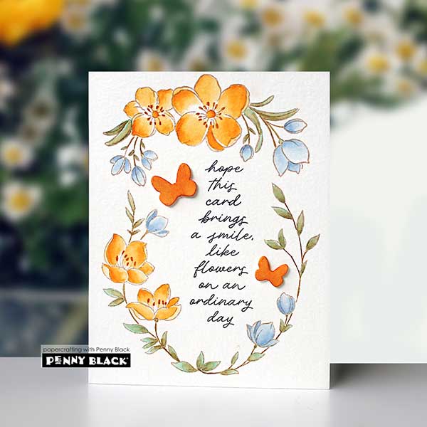 Penny Black Floral Smile Stamp