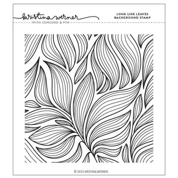 Concord &amp; 9th - Kristina Werner Long Line Leaves Background Stamp